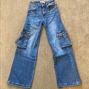 Stylish Blue Denim Cargo Jeans